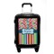Retro Scales & Stripes Carry On Hard Shell Suitcase - Front