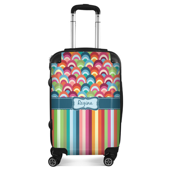 Custom Retro Scales & Stripes Suitcase - 20" Carry On (Personalized)