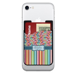 Retro Scales & Stripes 2-in-1 Cell Phone Credit Card Holder & Screen Cleaner (Personalized)