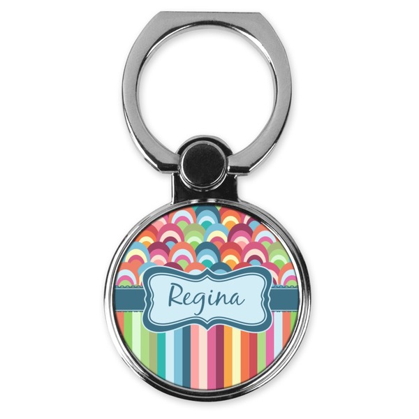 Custom Retro Scales & Stripes Cell Phone Ring Stand & Holder (Personalized)