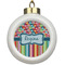 Retro Scales & Stripes Ceramic Ball Ornament (Personalized)