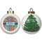 Retro Scales & Stripes Ceramic Christmas Ornament - X-Mas Tree (APPROVAL)