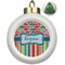 Retro Scales & Stripes Ceramic Christmas Ornament - Xmas Tree (Front View)