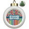 Retro Scales & Stripes Ceramic Ball Ornament - Christmas Tree (Personalized)