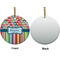 Retro Scales & Stripes Ceramic Flat Ornament - Circle Front & Back (APPROVAL)