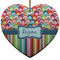Retro Scales & Stripes Ceramic Flat Ornament - Heart (Front)