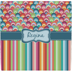 Retro Scales & Stripes Ceramic Tile Hot Pad (Personalized)