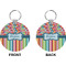 Retro Scales & Stripes Circle Keychain (Front + Back)