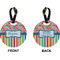 Retro Scales & Stripes Circle Luggage Tag (Front + Back)