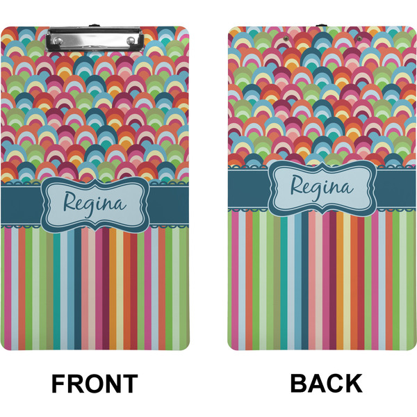Retro Scales & Stripes Clipboard (Legal) (Front + Back)