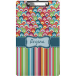 Retro Scales & Stripes Clipboard (Legal Size) w/ Name or Text