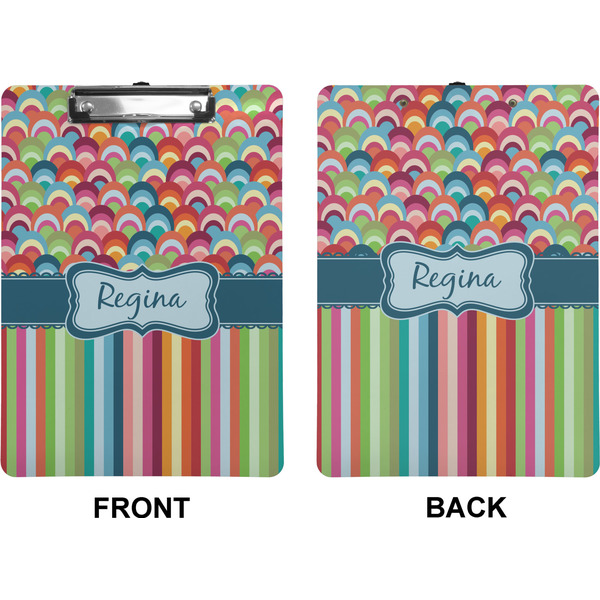 Retro Scales & Stripes Clipboard (Letter) (Front + Back)