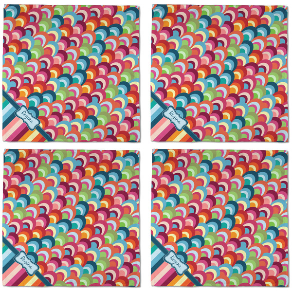 Retro Scales & Stripes Cloth Napkins - Personalized Dinner (APPROVAL) Set of 4