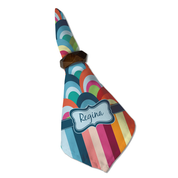 Retro Scales & Stripes Cloth Napkins - Personalized Dinner (Folded in Ring) (MAIN)