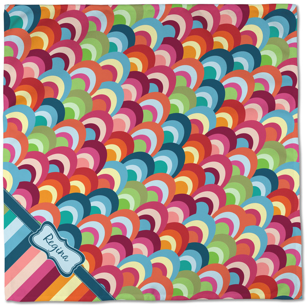 Retro Scales & Stripes Cloth Napkins - Personalized Dinner (Full Open)