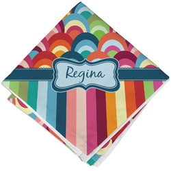 Retro Scales & Stripes Cloth Cocktail Napkin - Single w/ Name or Text