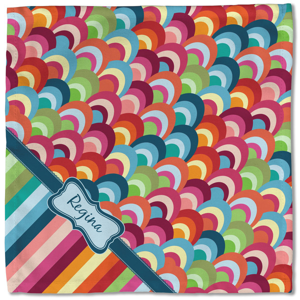 Retro Scales & Stripes Cloth Napkins - Personalized Lunch (Single Full Open)
