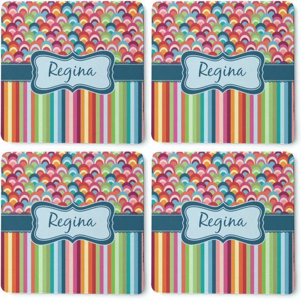 Retro Scales & Stripes Coaster Rubber Back - Apvl