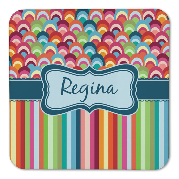 Retro Scales & Stripes Coaster Set - FRONT (one)