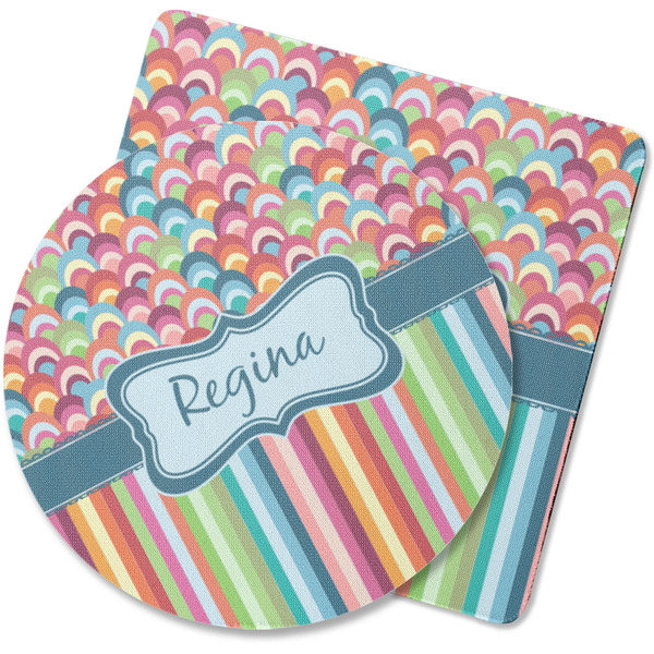 Custom Retro Scales & Stripes Rubber Backed Coaster (Personalized)
