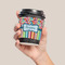 Retro Scales & Stripes Coffee Cup Sleeve - LIFESTYLE
