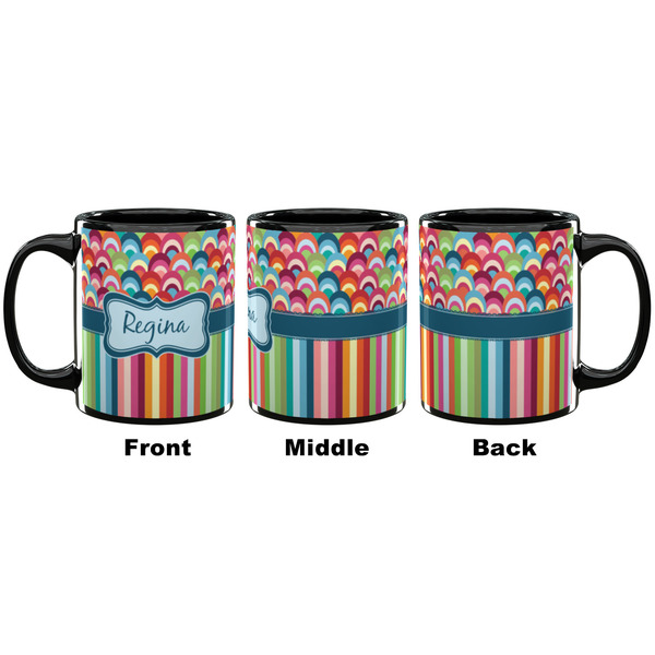Retro Scales & Stripes Coffee Mug - 11 oz - Black APPROVAL