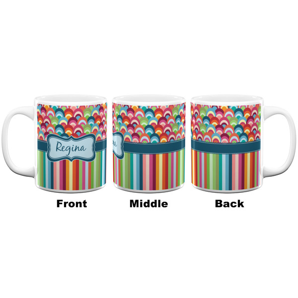 Retro Scales & Stripes Coffee Mug - 11 oz - White APPROVAL