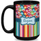 Retro Scales & Stripes 15 Oz Coffee Mug - Black (Personalized)