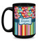 Retro Scales & Stripes Coffee Mug - 15 oz - Black