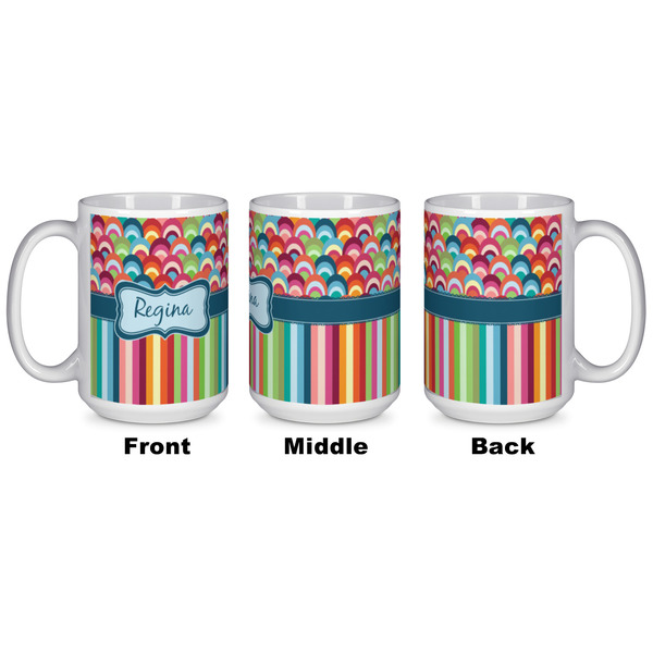 Retro Scales & Stripes Coffee Mug - 15 oz - White APPROVAL