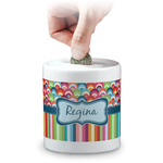 Retro Scales & Stripes Coin Bank (Personalized)