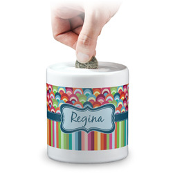 Retro Scales & Stripes Coin Bank (Personalized)
