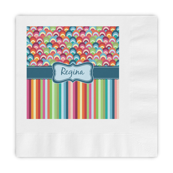 Custom Retro Scales & Stripes Embossed Decorative Napkins (Personalized)