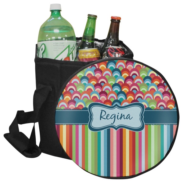 Custom Retro Scales & Stripes Collapsible Cooler & Seat (Personalized)