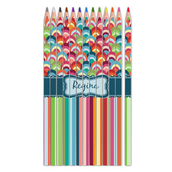 Retro Scales & Stripes Colored Pencils (Personalized)