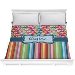 Retro Scales & Stripes Comforter - King (Personalized)