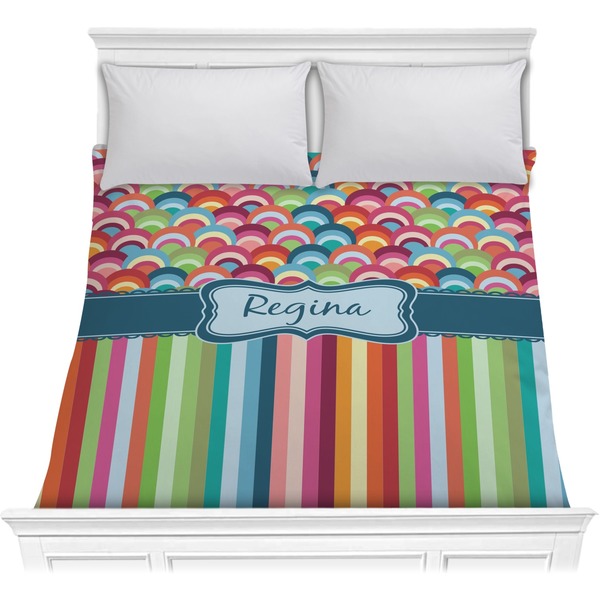 Custom Retro Scales & Stripes Comforter - Full / Queen (Personalized)