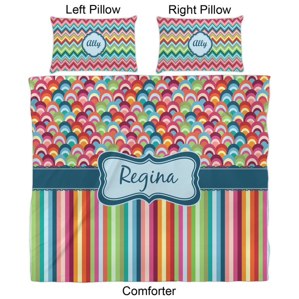 Retro Scales & Stripes Comforter Set - King - Approval