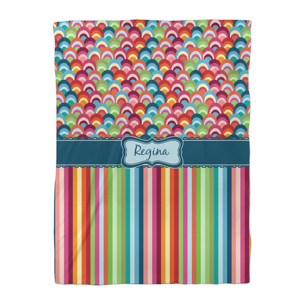 Retro Scales & Stripes Comforter - Twin XL - Front