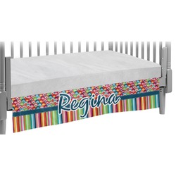 Retro Scales & Stripes Crib Skirt (Personalized)