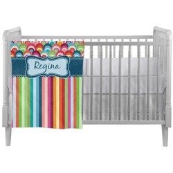 Retro Scales & Stripes Crib Comforter / Quilt (Personalized)