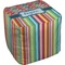 Retro Scales & Stripes Cube Poof Ottoman (Top)