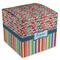 Retro Scales & Stripes Cube Favor Gift Box - Front/Main