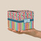 Retro Scales & Stripes Cube Favor Gift Box - On Hand - Scale View