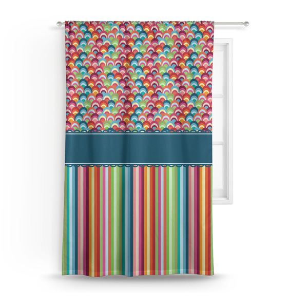 Custom Retro Scales & Stripes Curtain - 50"x84" Panel