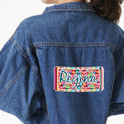 Retro Scales & Stripes Large Custom Shape Patch - 2XL (Personalized)