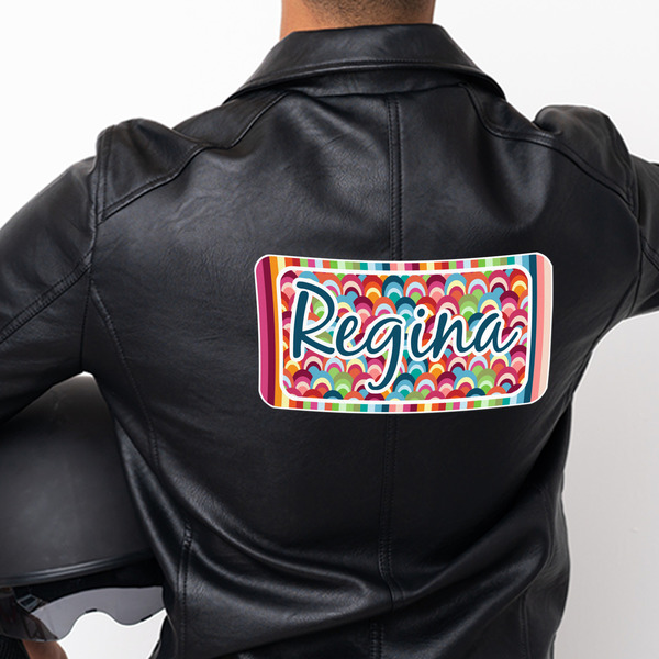 Retro Scales & Stripes Custom Shape Iron On Patches - XXXL - APPROVAL