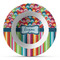 Retro Scales & Stripes Plastic Bowl - Microwave Safe - Composite Polymer (Personalized)