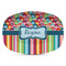 Retro Scales & Stripes Plastic Platter - Microwave & Oven Safe Composite Polymer (Personalized)