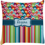 Retro Scales & Stripes Decorative Pillow Case w/ Name or Text